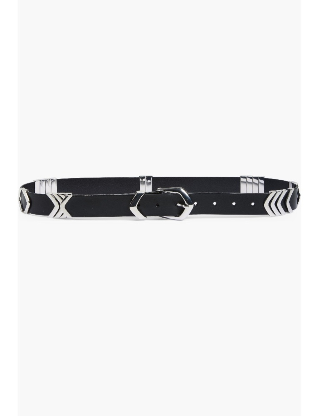 NWT Madewell Angular Buckle Belt, Black/Silver, Women’s Small
